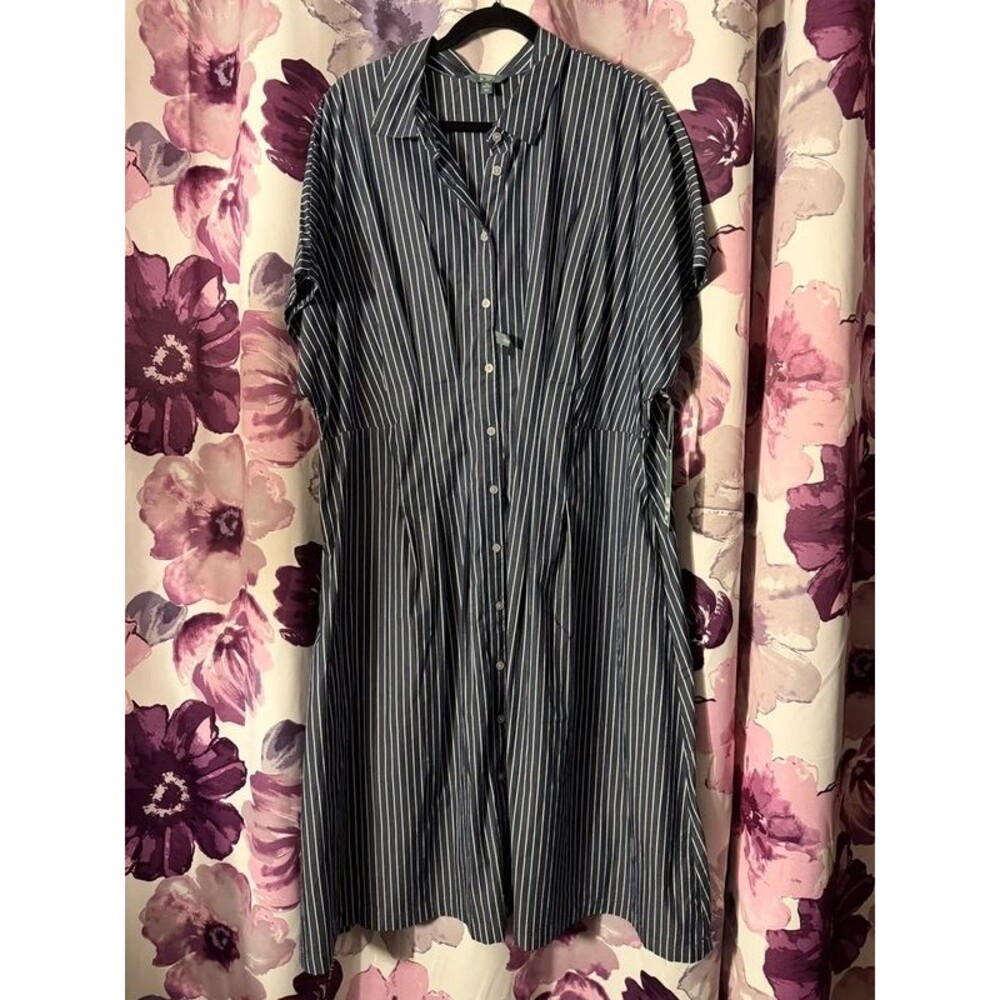 Terra & Sky Cinched Waist Midi Shirt Dress
